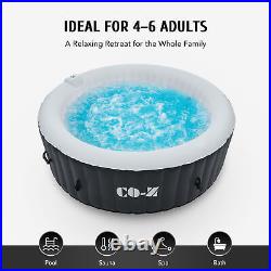 Portable Hot Tub with Bubble Jets Auto Pump 6 Person 7' Inflatable Spa Hot Tub