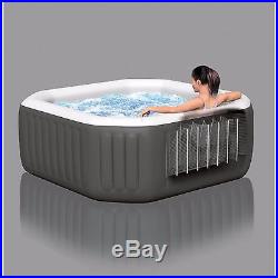 Portable Inflatable Hot Tub Spa 4 Person Heated Heated Outdoor Patio Bubble