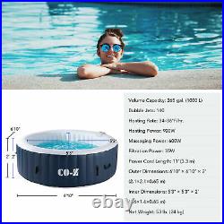 Portable Inflatable Spa Pool w 140 Jets for Steam Therapy Tub Sauna Bath & More