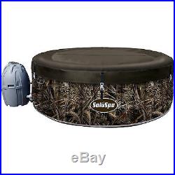Realtree AirJet 4 Person Relaxing Portable Inflatable Hot Tub Spa Round Outdoor
