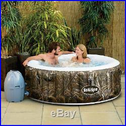 Realtree Camo AirJet 4-Person Portable Inflatable Hot Tub Spa Round with Pump