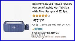 SaluSpa Hawaii? 71-Inch x 26-Inch 6 Person Outdoor Inflatable Hot Tub Spa