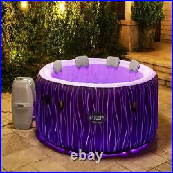 SaluSpa Hollywood AirJet Inflatable Hot Tub Spa 77x26 with LED Lights 4-6 Person