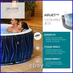 SaluSpa Hollywood AirJet Inflatable Hot Tub Spa 77x26 with LED Lights 4-6 Person