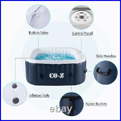 Secondhand 5'x5' Inflatable Hot Tub Portable Jacuzzi with120 Jets & Air Pump for 4