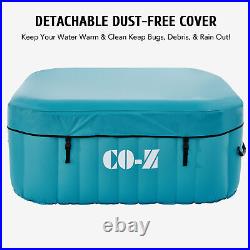 Secondhand Inflatable Spa Tub with20 Air Jets Heater Air Pump Outdoor Hot Tub Teal