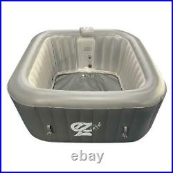 SereneLife 4-Seat Square Inflatable Pool Hot Tub Spa with Light & Remote Control