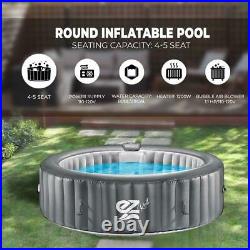 SereneLife 6-Seat Round Inflatable Pool Hot Tub Spa with Light & Remote Control