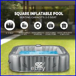 SereneLife Inflatable Pool Spa with Light Portable Hot Tub Spa, Remote Control