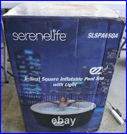 Serenelife 6 Seat Square Inflatable Pool Spa With Light SLSPA6SQA