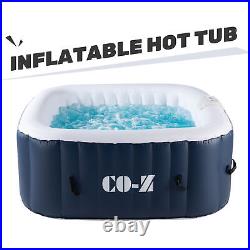 SimpleSpa 4 Person Portable Inflatable Spa Hot Tub 120 Air Jet w Pump and Cover