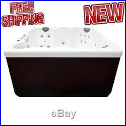 Six Person Spa Hot Tub Massage Durable 19 Jets LED Light Waterfall Relaxation 6