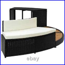 Spa Surround Poly Rattan and Acacia Wood Garden Outdoor Patio Massage Hot Tub