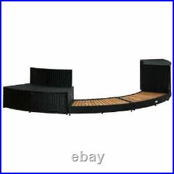 Spa Surround Poly Rattan and Acacia Wood Garden Outdoor Patio Massage Hot Tub