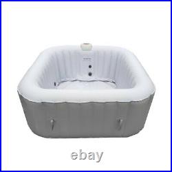 Square Hot Tub Inflatable Spa 6 Person Portable Bubble Jet Pool Outdoor w Cover