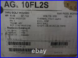 US Motors Nidec 1 HP 3450/1725 RPM, 48Y Frame, 115Volt, 2-Speed Hot Tub/Spa
