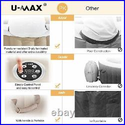 U-MAX Inflatable Hot Tub, Heater and Bubble Function SPA, Round, 2-4/4-6 Persons