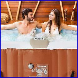 U-MAX Inflatable Hot Tub, Heater and Bubble Function SPA, Square, 2-4/4-6 Person