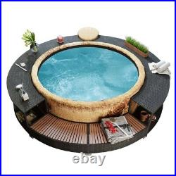 VidaXL Spa Surround Poly Rattan Hot Tub Surround Relax Furniture Gray/Black