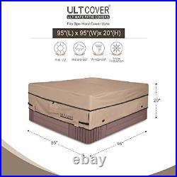 Waterproof 600d Polyester Square Hot Tub Cover Outdoor Spa Covers 95 X 95 Inch