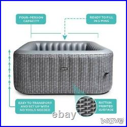 Wave Spa Pacific Grey Rattan Square Inflatable Hot TubPLEASE READ DESCRIPTION