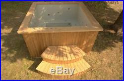 Wooden hot tub wood fired