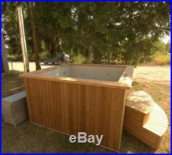 Wooden hot tub wood fired