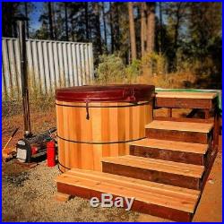 Woodfired red Cedar Hot Tub. 4 Round 44 Tall