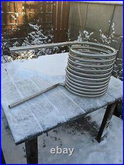 XL stainless steel heater coil 12 metre tube for x-large wood-fired hot tubs